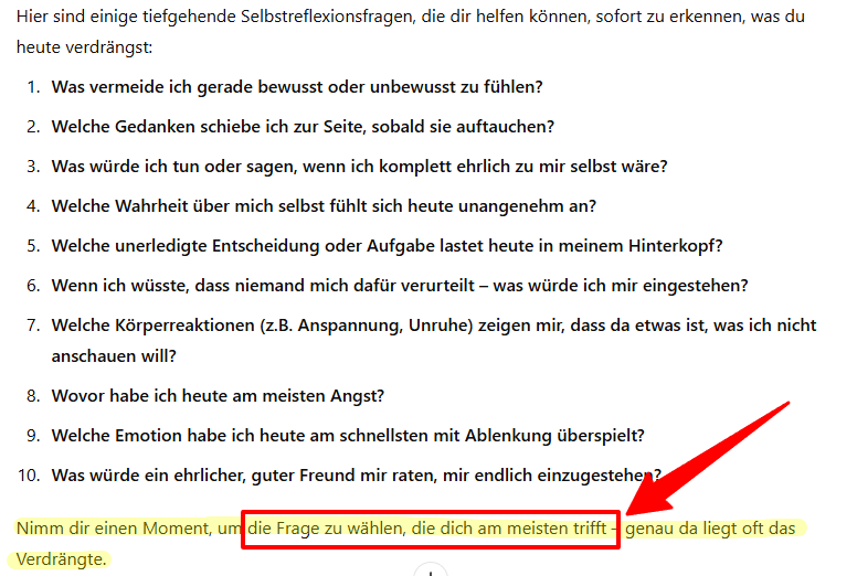 Selbstreflexion-Fragen mit ChatGPT