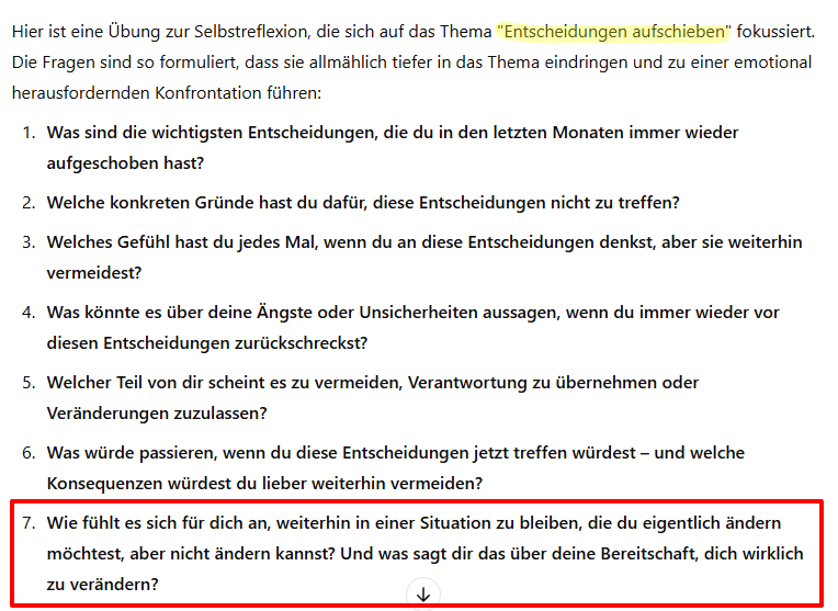 Selbstreflexionübung mit ChatGPT