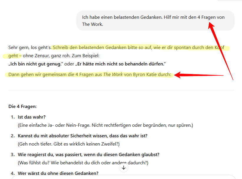 4 Fragen aus The Work