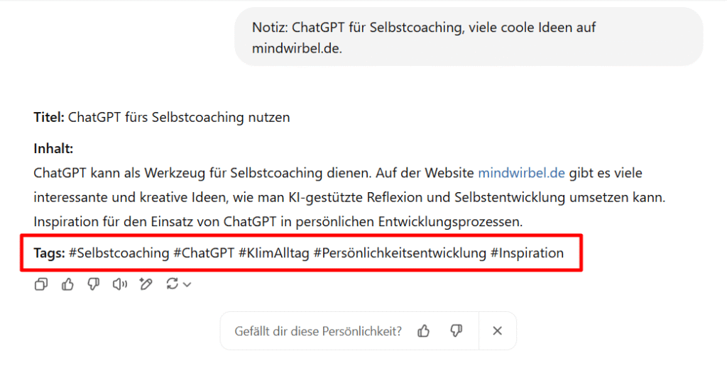 Notizzettel mit ChatGPT
